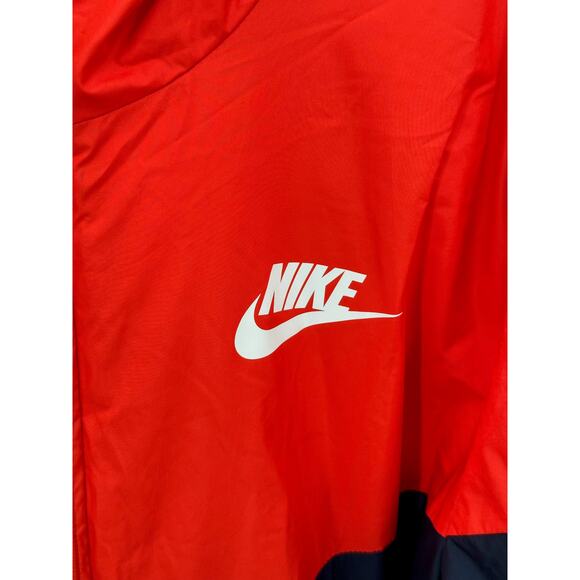 Nike Jacket Men Large Red Navy Synthetic Fill Windbreaker Full Zip Logo Outdoors - Picture 2 of 12